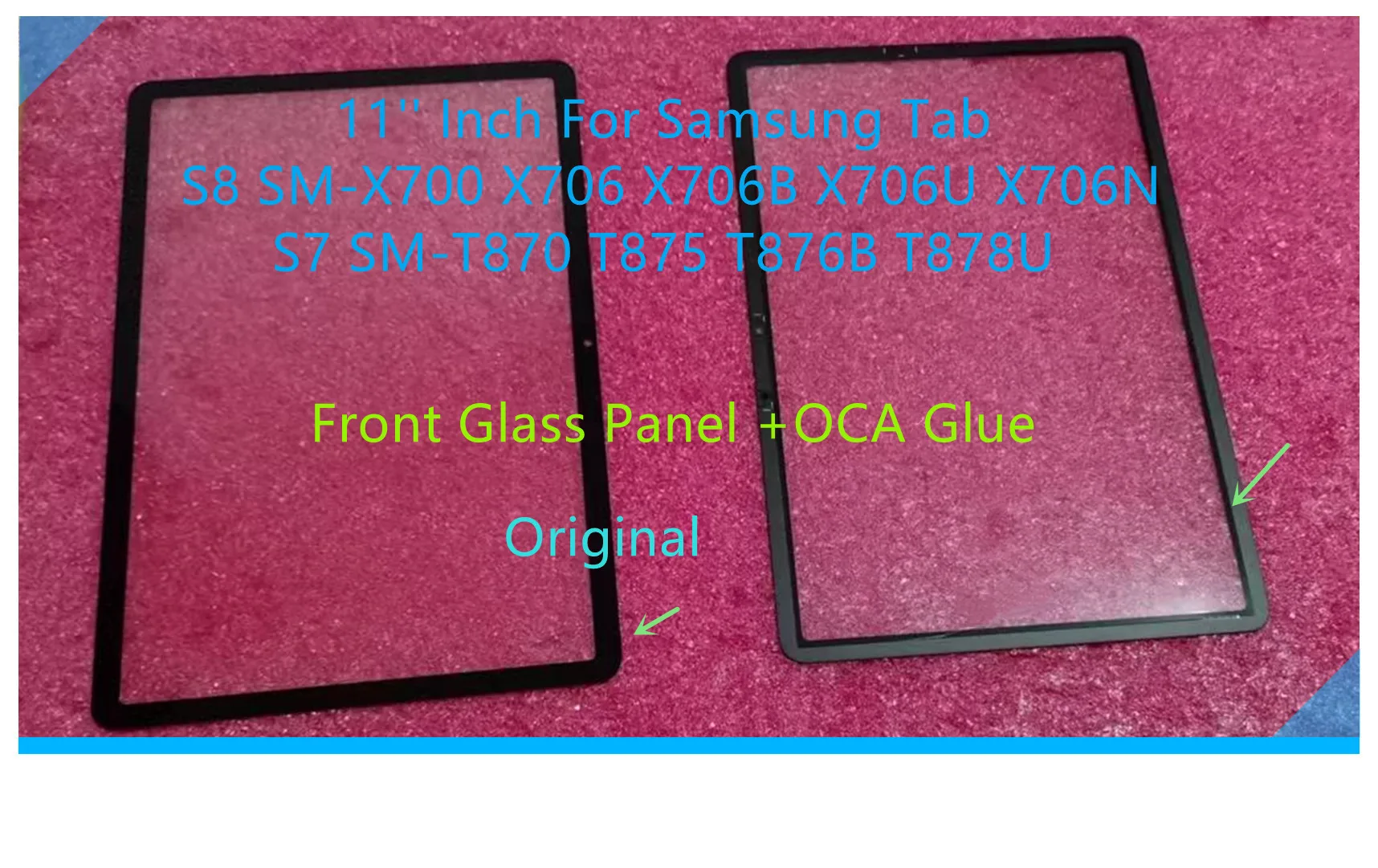 11'' Inch For Samsung Tab S8 SM-X700 X706B X706U X706N X706 S7 SM-T870 T876B T878U T875 Front Glass Touch Screen Panel +OCA Glue