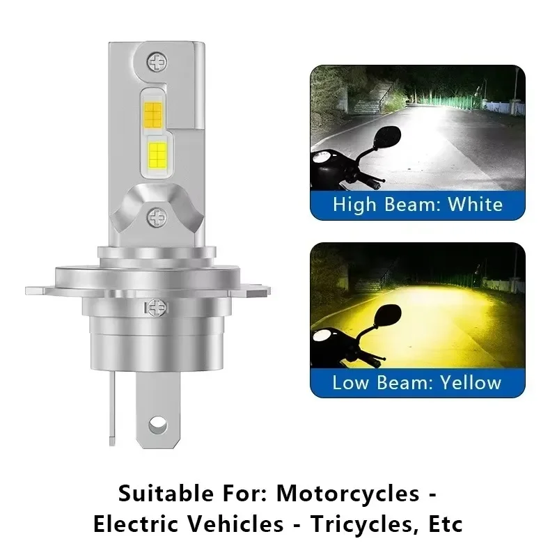 1pcs H4 H6 PD15 Motorcycle LED Headlight Bulb Start 15W Led Moto Motor Bike Light High Low Beam 6000K Aluminum 12-80V Waterproof