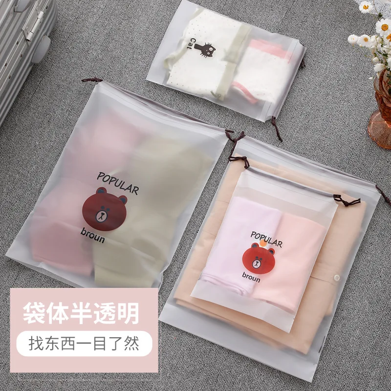 5Pcs Storage Bag Travel Drawstring Bundle Shoe Dust Bag Dust-proof Moisture-proof Visual Debris Finishing Bag Matte Dust-proof