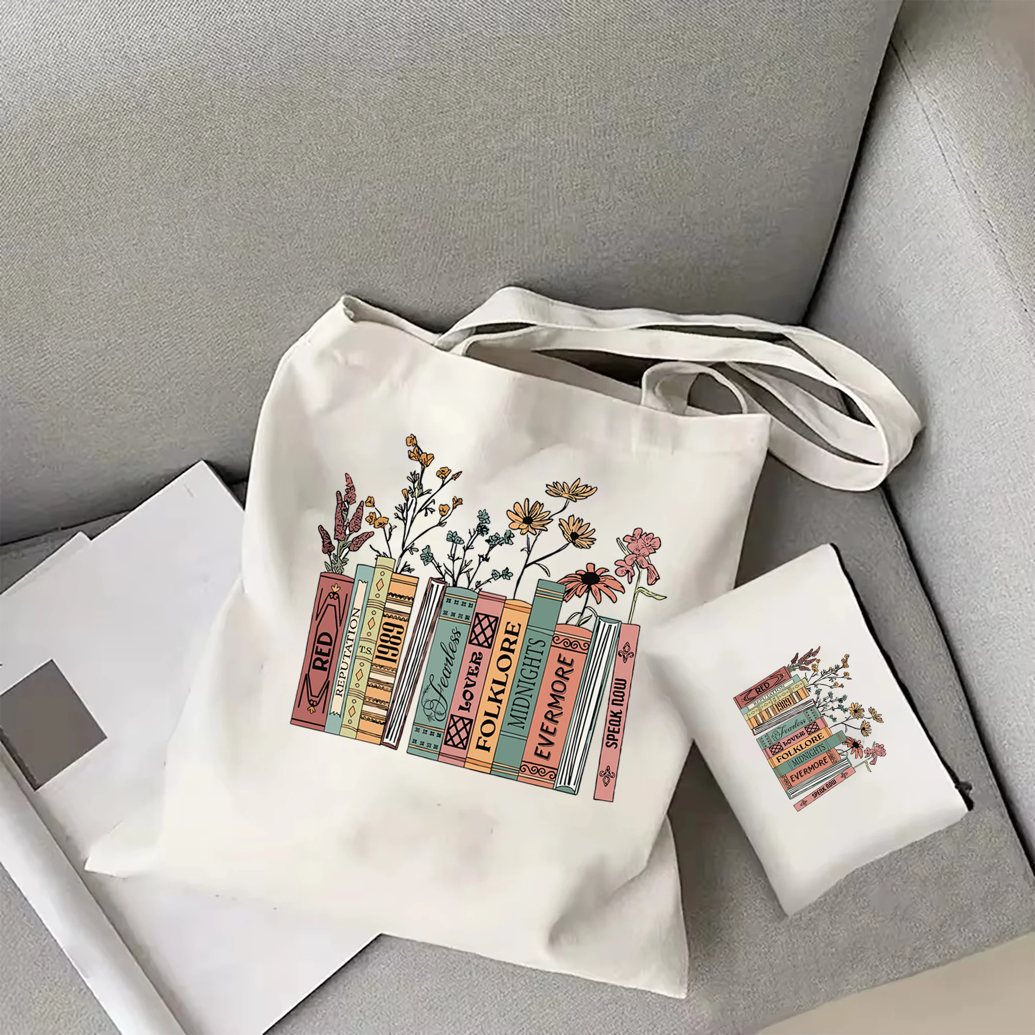 Albums As Books Music tote bag Trendy Aesthetic For Book Lovers Canvas Folk Music tote bag Country Music tote TS merch swifties