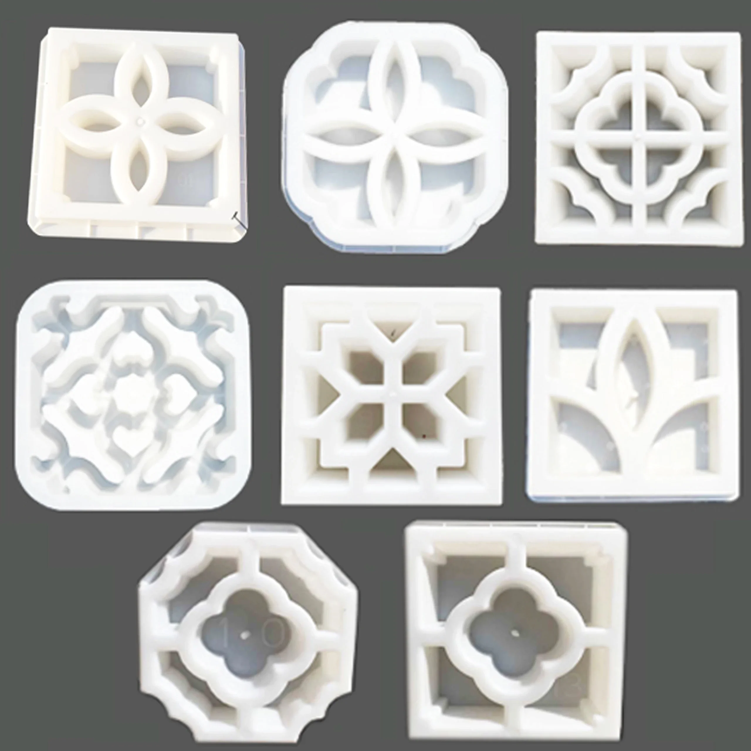 Cement Antique Brick Mold Square Garden Path Wall Making Brick Mould 3D Carving Anti-slip Concrete Paving Plastic Mold 30*30*7cm