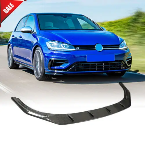 For Volkswagen VW Golf 8 MK8 R 2021 2022 Carbon Fiber Front Bumper Lip Spoiler