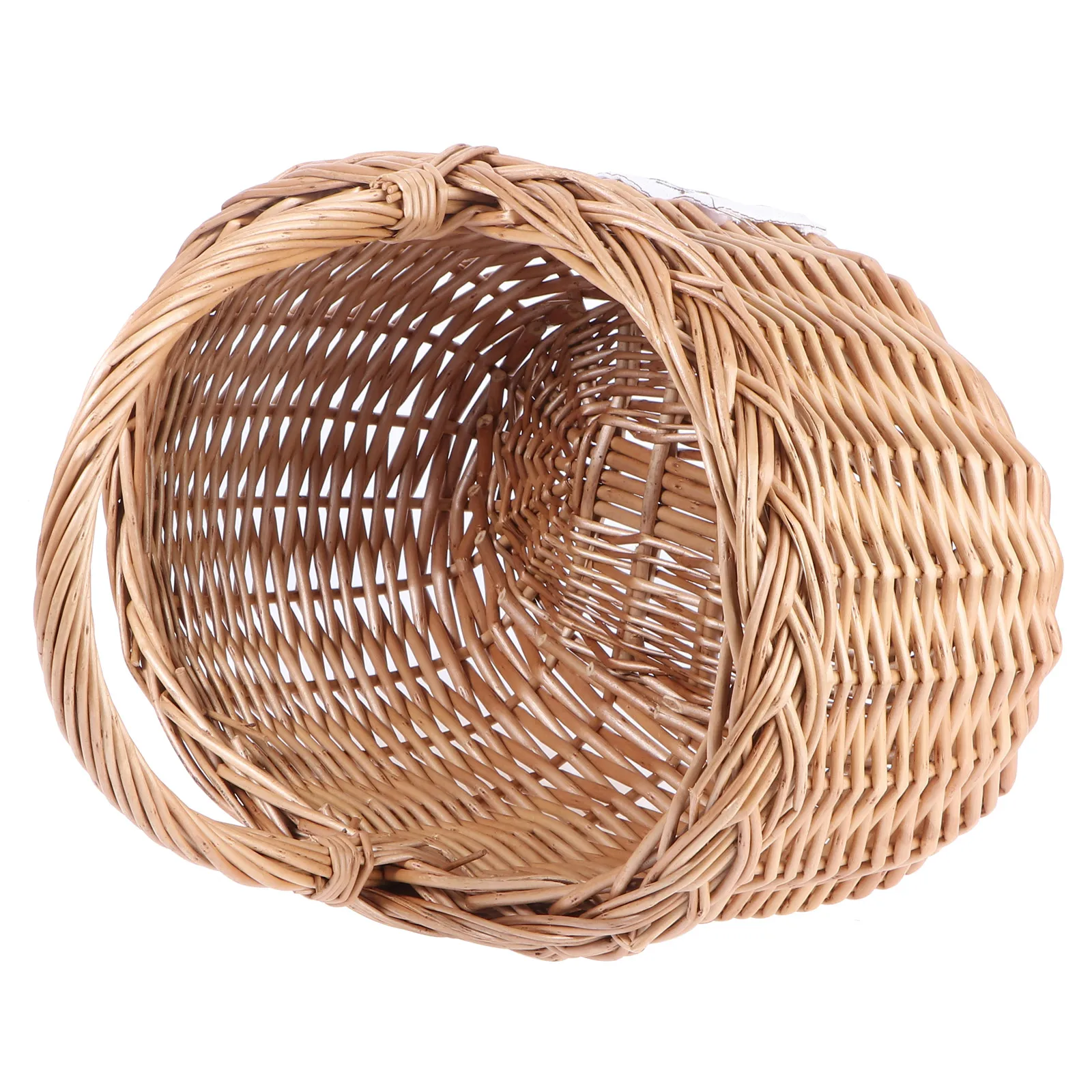 

1Pcs Willow Weaving Picnic Basket Brown Multifunctional Natural Storage Tote Fruit Vegetable Holder Home Garden