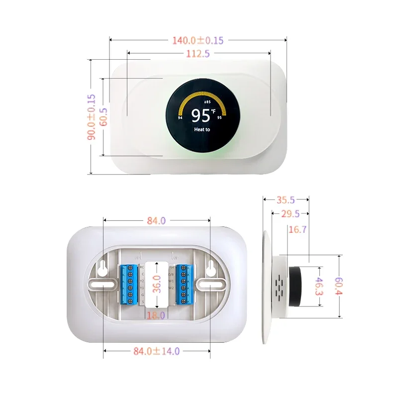 Knob Thermostat Digital Programmable Smart Air Conditioning 24V Tuya Wifi Heat Pump Thermostat