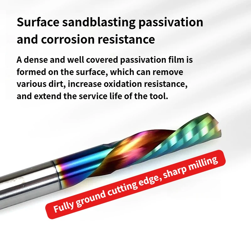 3.175 4 5 6 8/10/12mm CNC Single-Flute Left Spiral Milling Cutter Solid Tungsten Carbide Coating End Mill For Acrylic,PS,PP,ABS