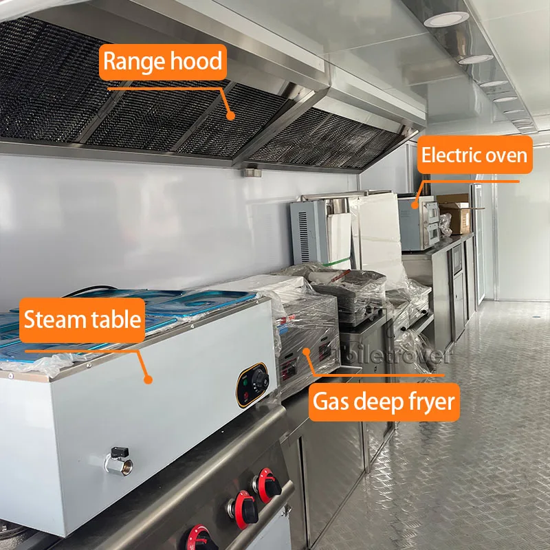 الولايات المتحدة الأمريكية القياسية الفاخرة المبيعات الساخنة التاكو البطاطس المقلية المخبوزة البطاطس ساندويتش حاوية شاحنة الغذاء التجارية