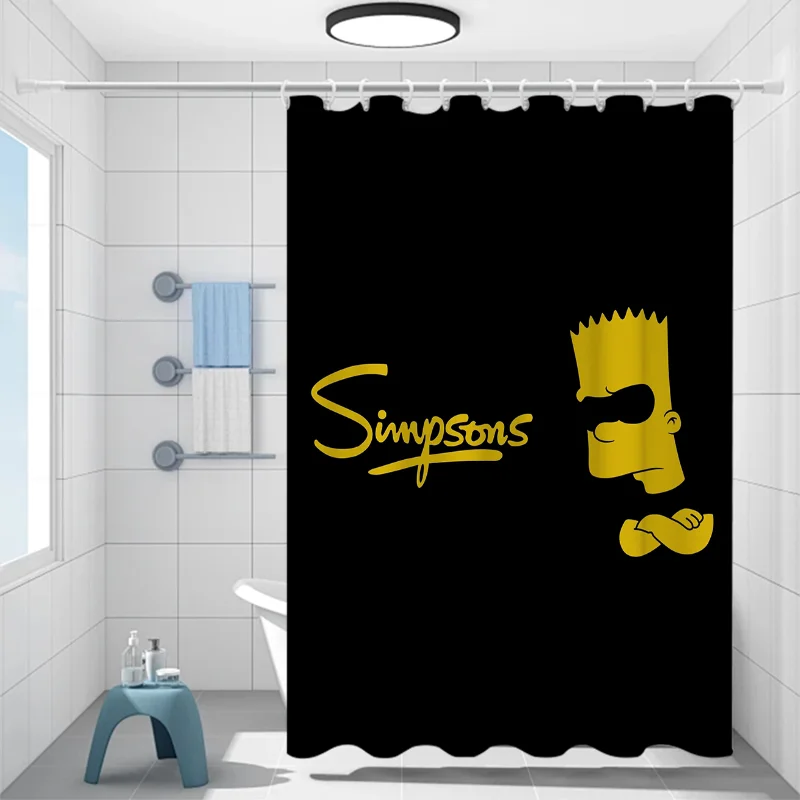 The Simpsones Bathroom Shower Curtains for the Home Shade Curtain Accessories Bath Bedrooms Waterproof Fabric Opaque Products