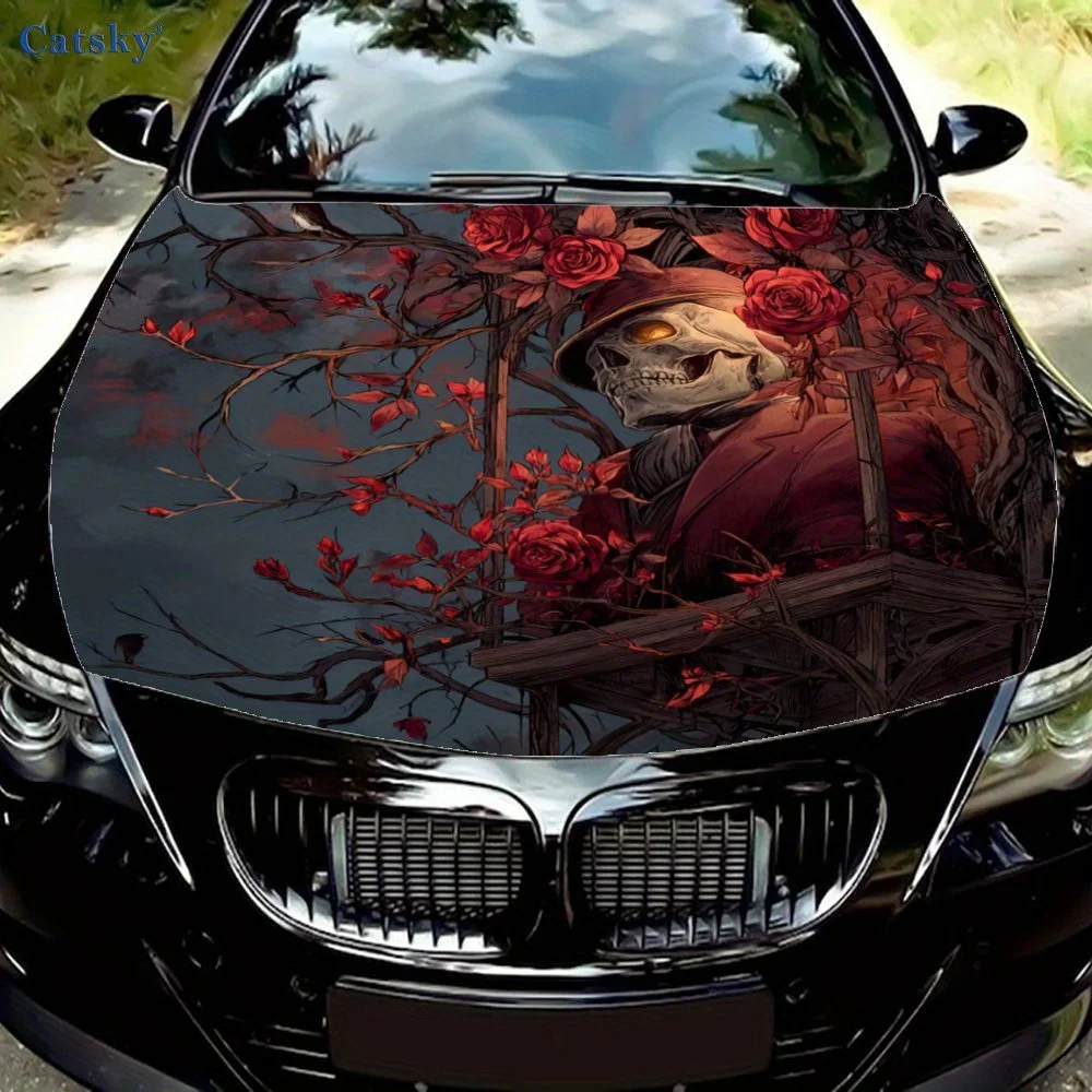 

Mr. Skeleton in the Rose Bush Car hood packaging sticker, PVC material, self-adhesive waterproof, anti-slip paint, car exterior