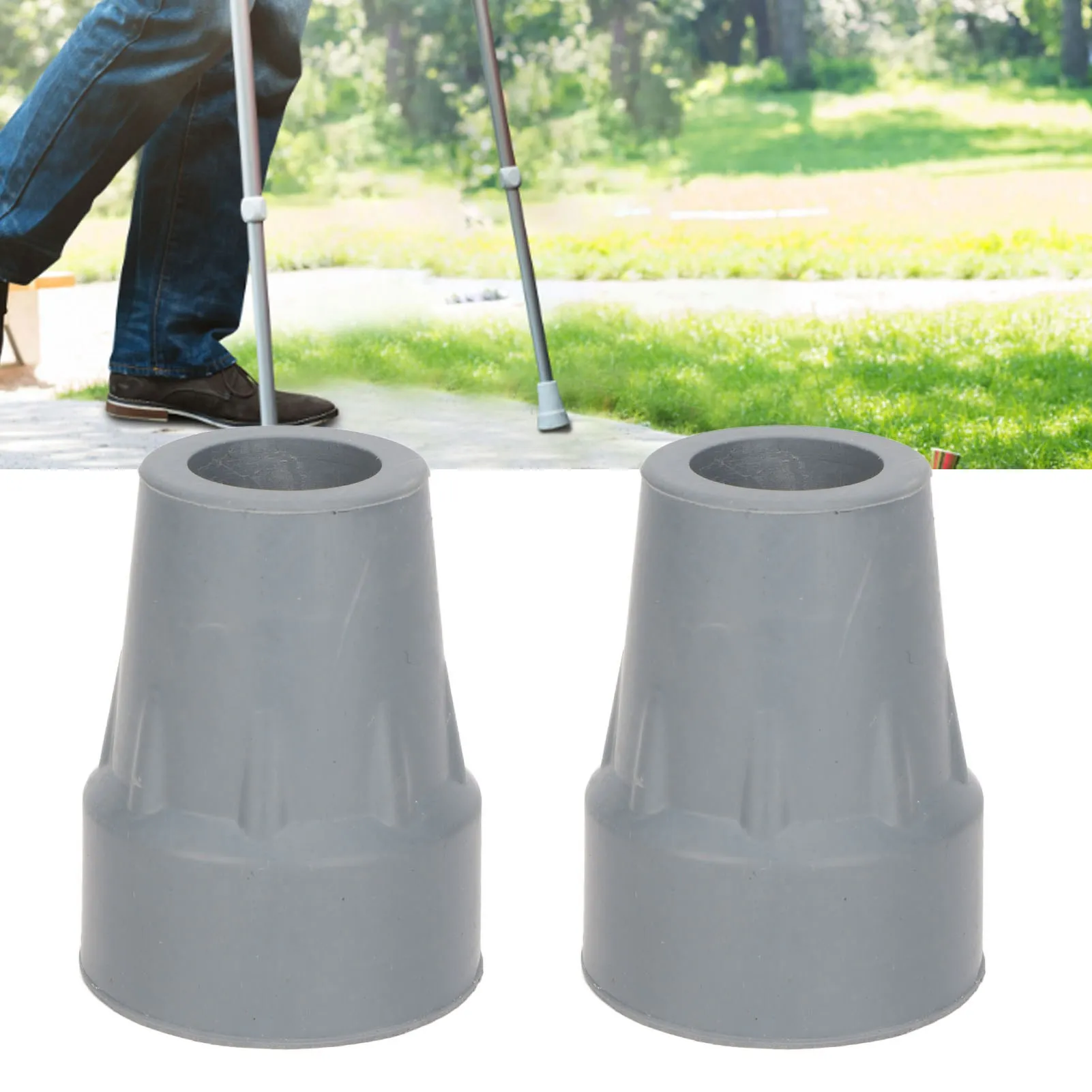 22mm Cane Tip Prevent Slip Shock Absorbing Heavy Duty Replacement Rubber Crutch Tips for Elderly Patient Replacement Cane Tip