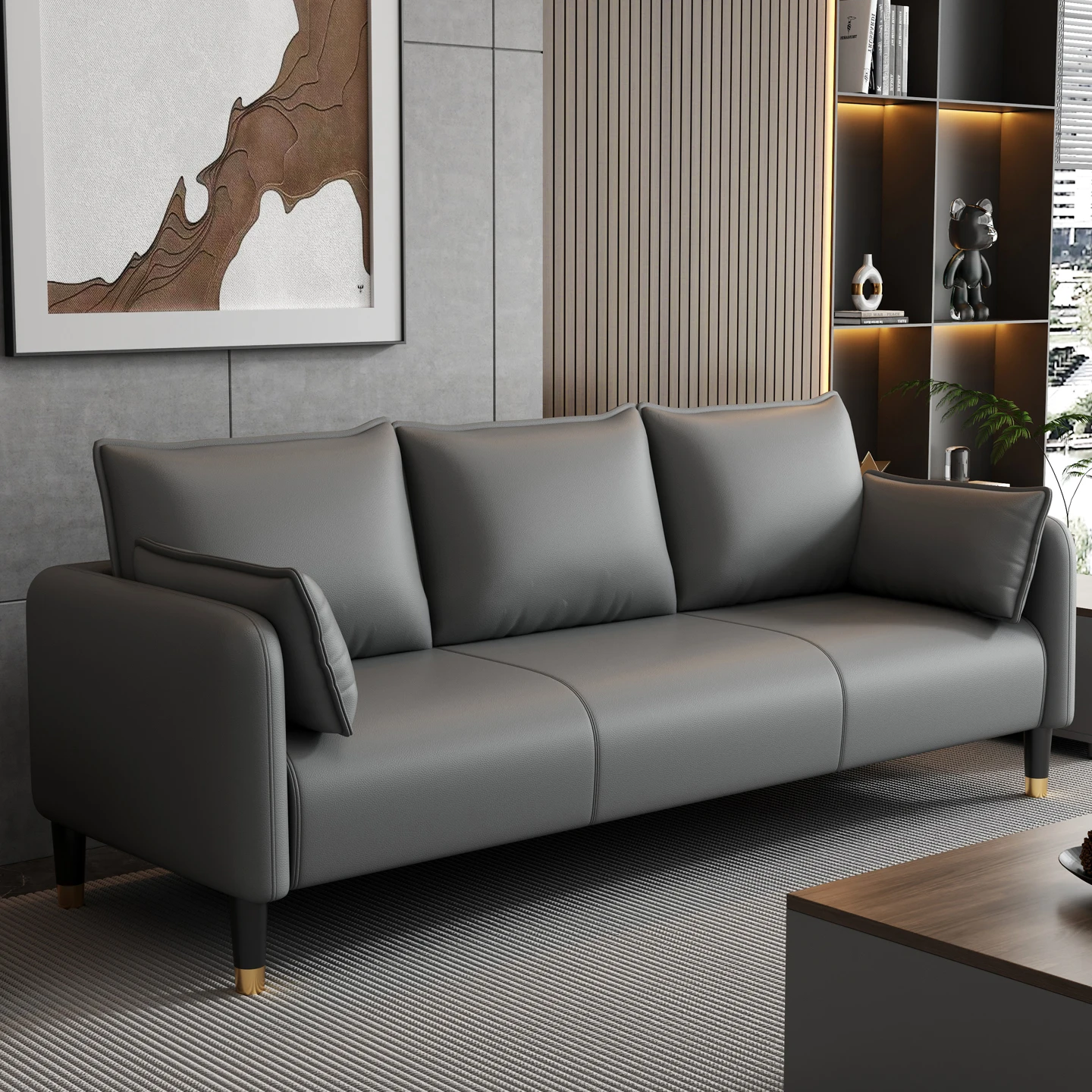 

Modern simple rental room sofa 2025 new small apartment, living room apartment clothing store chess and card room double sofa