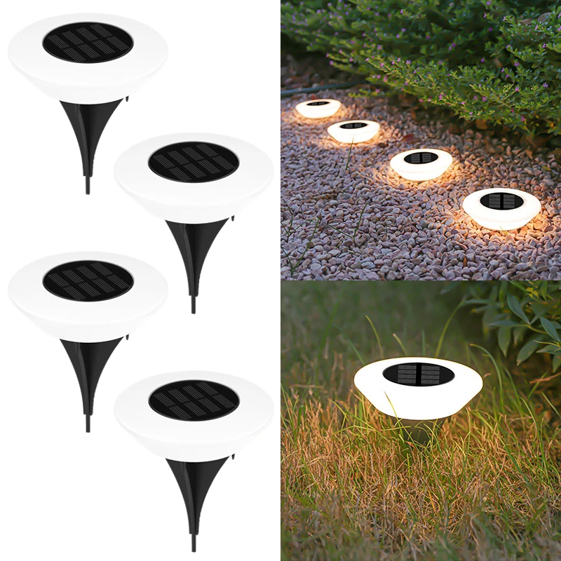 1/4PCS zonne-buitenverlichting 14LED waterdichte gazonlamp, 360 °   Vloerverlichting voor tuin, oprit, patio, camping, zomerdecor
