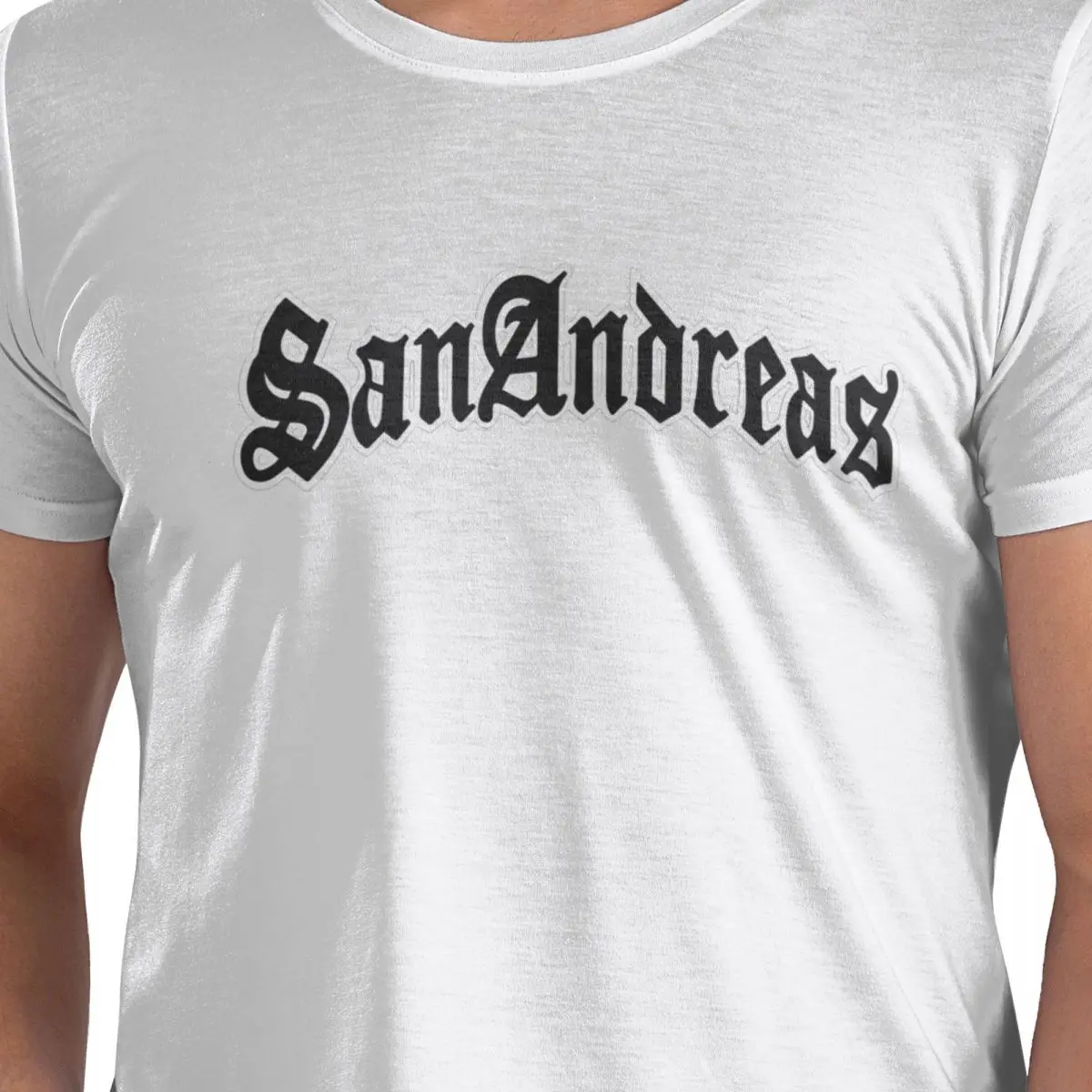 Sherm رئيس GTA سان أندرياس شعار تي شيرت للرجال قميص أبيض بحجم ضخم تي شيرت الرجال قصيرة الأكمام طاقم الرقبة ملابس الصيف بلايز S-6XL #2