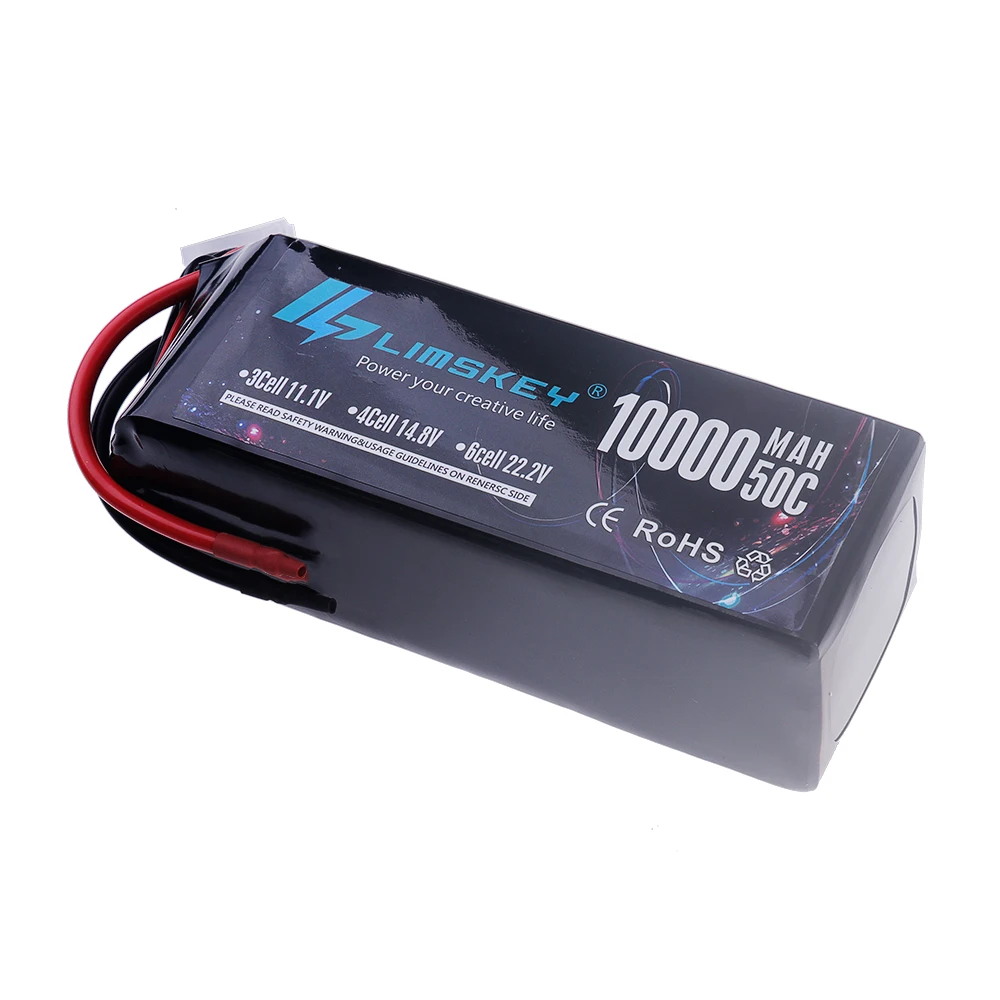 Batería Lipo de alta potencia 6S, 22,2 V, 50C, 22,2 V, 10000mAh, para modelo grande, Helicóptero, Avión, Robot Experimental, dinámica