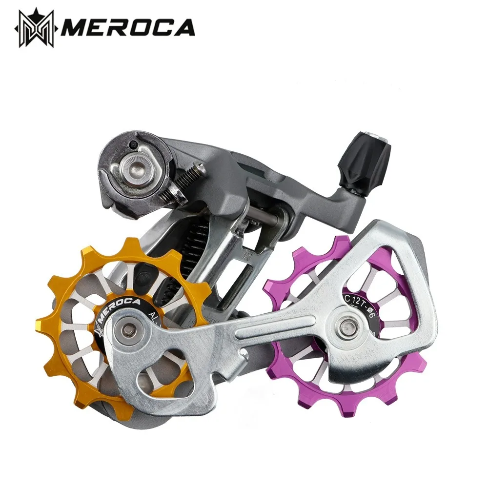 MEROCA 12T MTB Road Bike Rear Derailleur Ceramic Bearing Pulley Wide Narrow Tooth Bicycle Guide Wheel For Shimano Sram