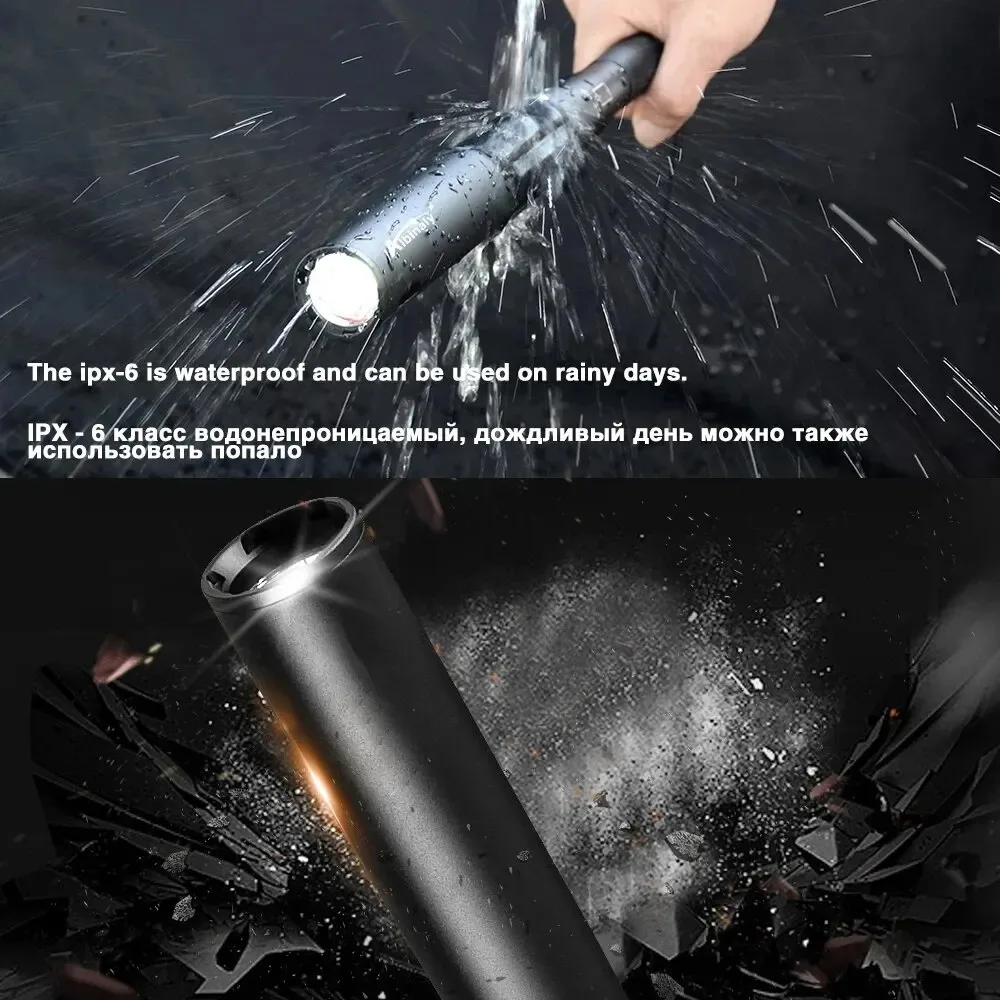Aluminium Alloy Baseball Bat LED Flashlight Super Bright Waterproof Torch Emergency Self Defense Outdoor Lighting Tool