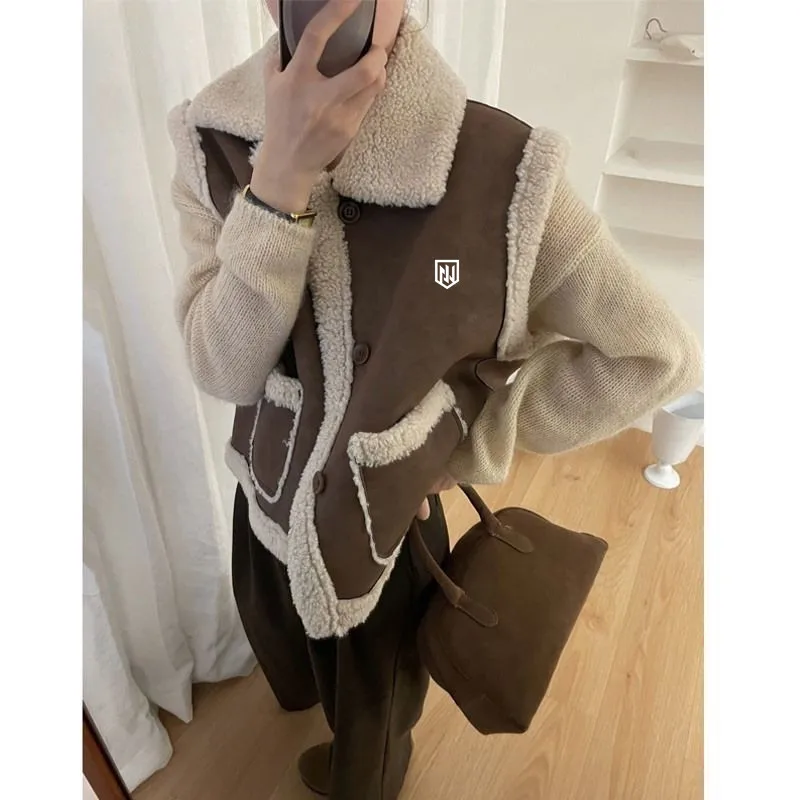 골프조끼 Autumn Winter Golf Wear Women 2024 Luxury Brand Golf Vest Fashion Thickening Lamb Wool Sleeveless Coat Women Golf Clothing