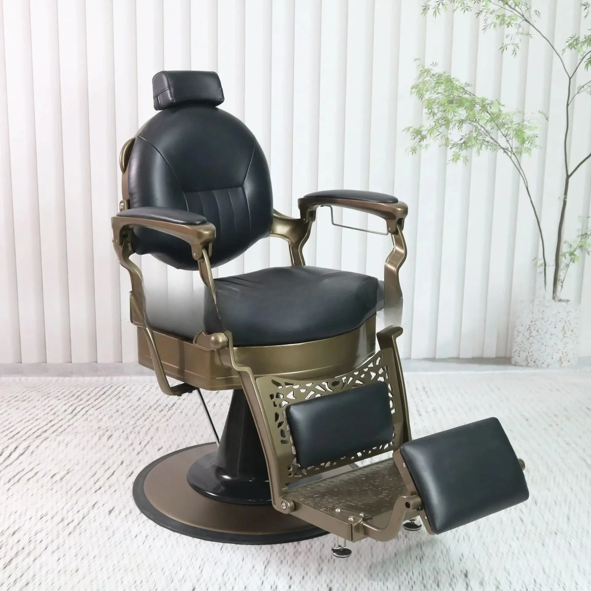 Barber Retro Men's Oilhead Hair Salon Hair Salon Special Barber Shop Hair Lift Reclining Shaving Chair