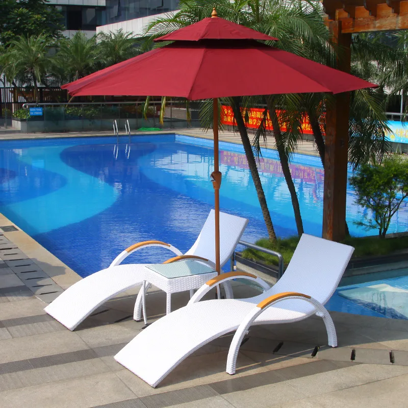 

Curved Backyard Beach Pool Rattan Sunbathing Outdoor Loungers