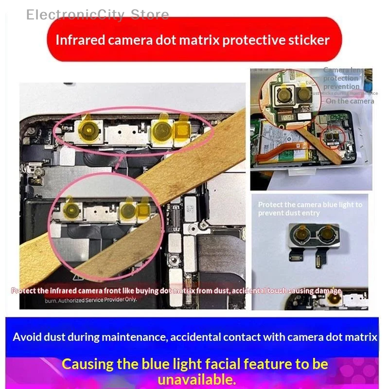 

28/40/80/100pcs Protective Camera Sticker Dust Stickers Phone Infrared Dot Matrix Protect High Temperature Tape For Tool 7/12mm