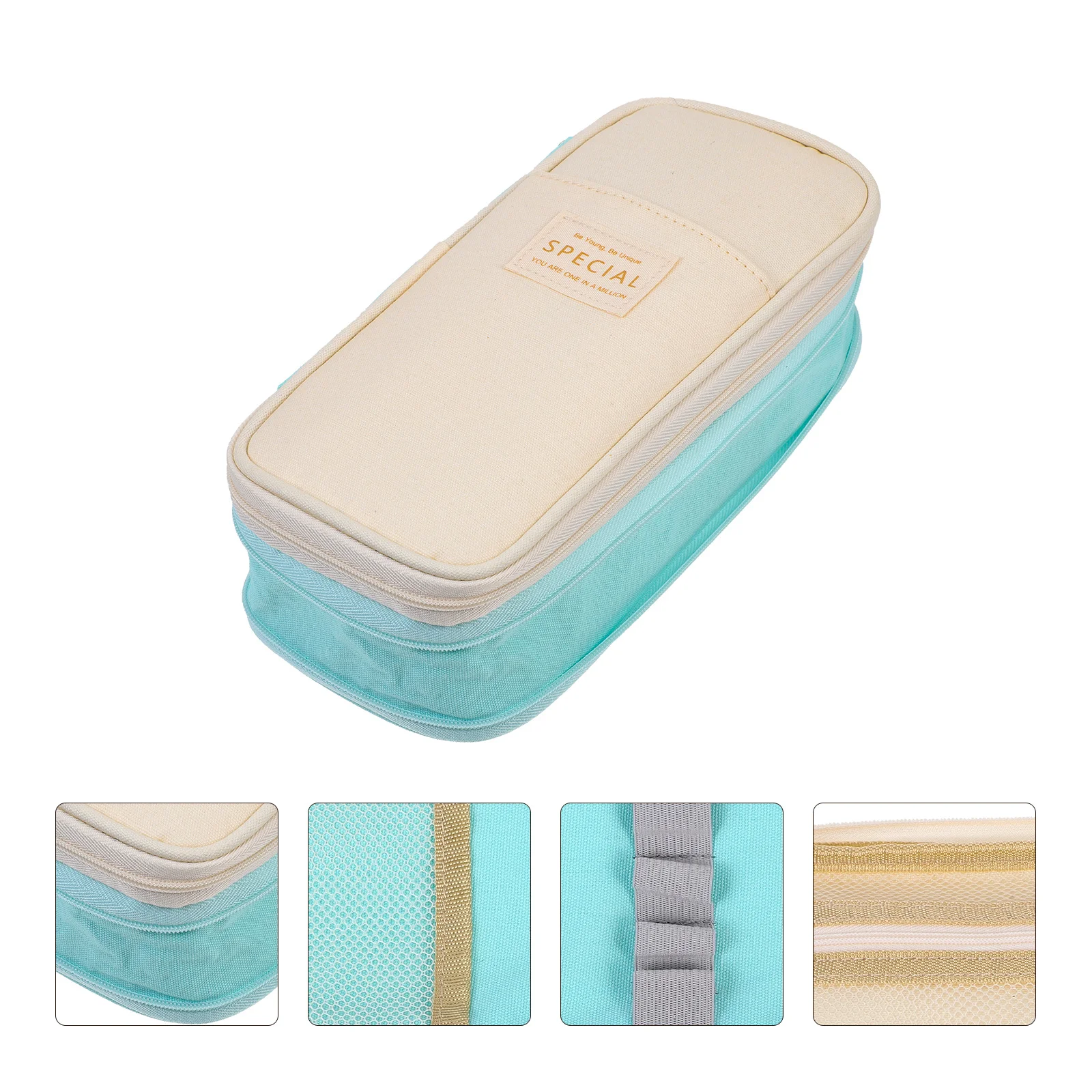 

Large Capacity Canvas Pencil Case Smooth Zipper Portable Stationery Bag For Students School Office Pencil Storage Pouch