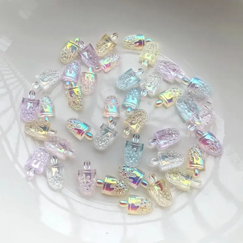 100pcs 6*10.5mm  Ice cream Nail Art Design Rhinestones Flat Back Resin Gems Crystal Stones Beads for DIY Crafts -HF29