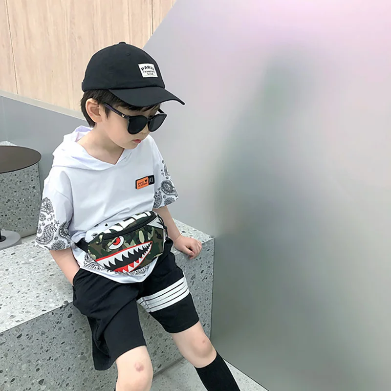 Shark Crossbody Bag Waistbag for Boy Children Casual Catoon Cute Bag for Girls Small Adjustable Belt Kids Animal Shoulder Bags