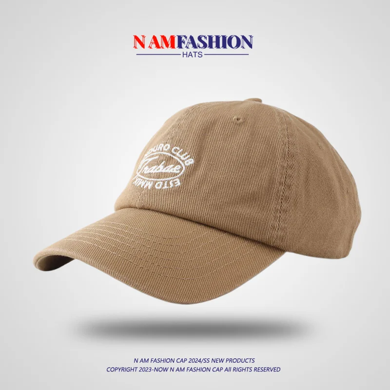 Simple Embroidered Letter Baseball Cap Women's Three-Dimensional Peaked Cap Men's Sun Protection Pure Cotton Soft Top Cap