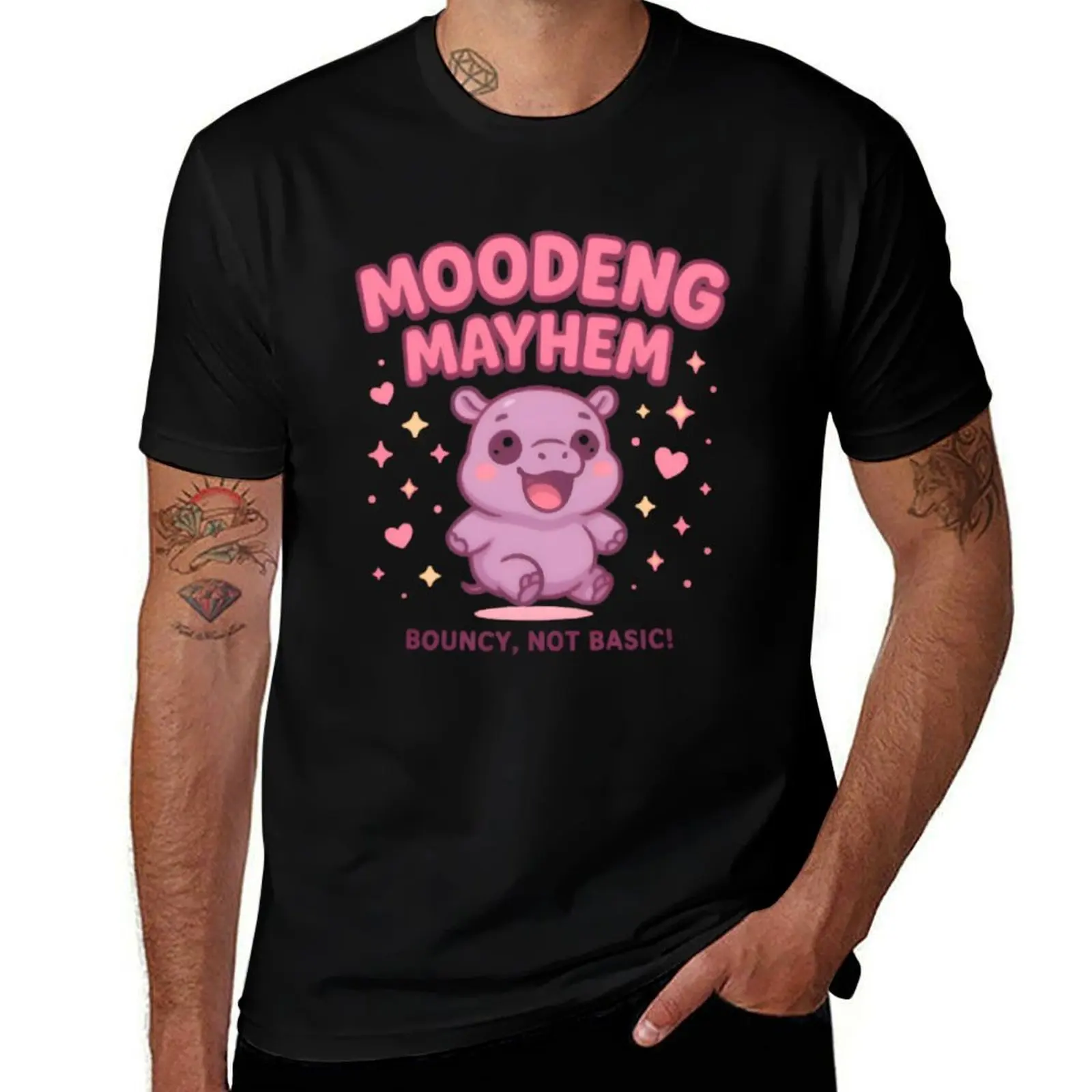

Moodeng Mayhem T-Shirt oversized graphic tee cheap stuff oversized t shirt plain black t shirts men