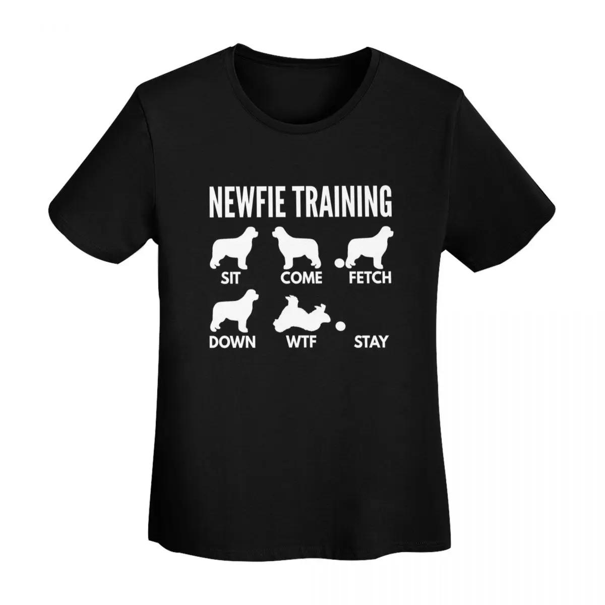 

Newfie Training - Newfoundland Dog Tricks T-Shirt Women Short Sleeve T Shirts Round Neck Clothing Cotton Summer Tees Streetwear