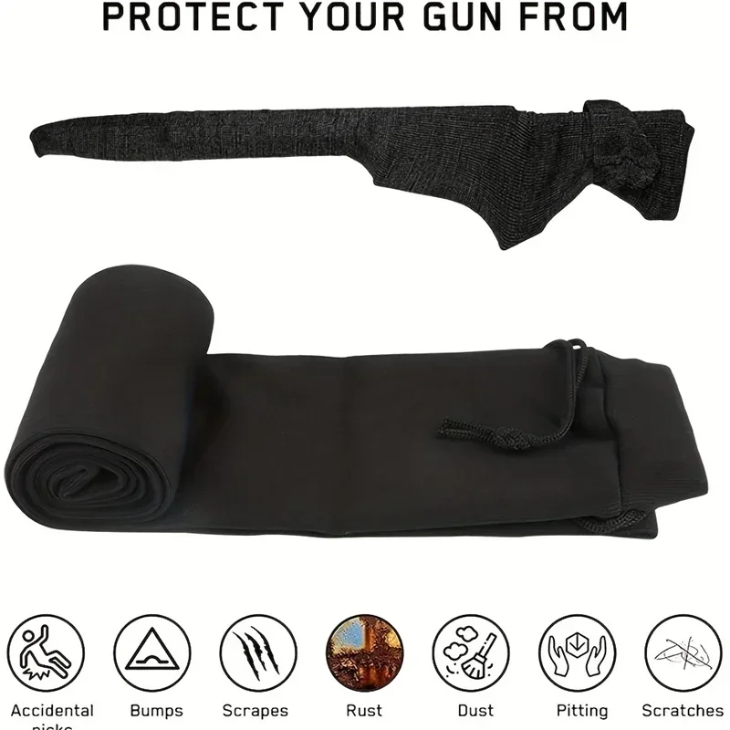 Silicone Treated Gun Sock Polyester Rifle Shooting Fishing Rod Protection Cover Bag Case Hunting Sleeve
