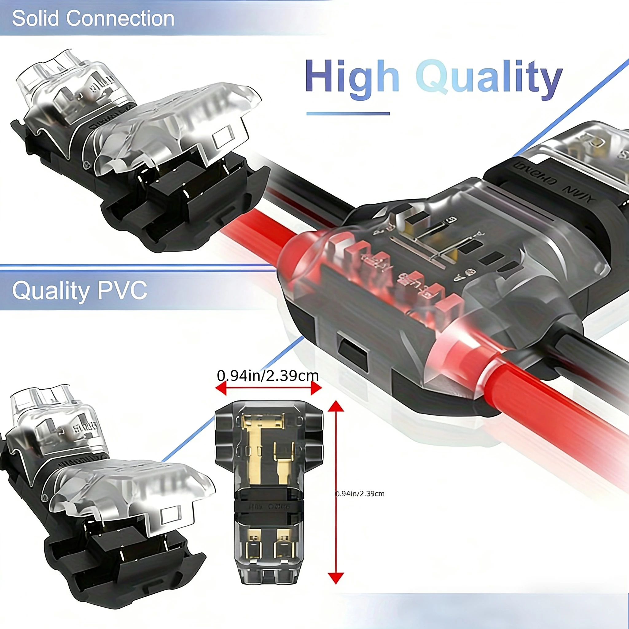 

T1 T2 Quick-Connect Snap-In Terminals, No Welding No Stripping Automatic Wire Connectors, Professional Electrical Cable Accessor