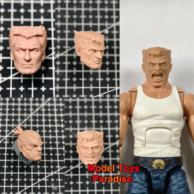 Figura de acción del cuerpo del soldado Lobezno, escultura de la cabeza del modelo blanco de Freddy Jackman, sin pintar, 6 pulgadas, ML, MEZCO SHF Kaiyodo, 1/12 hombres