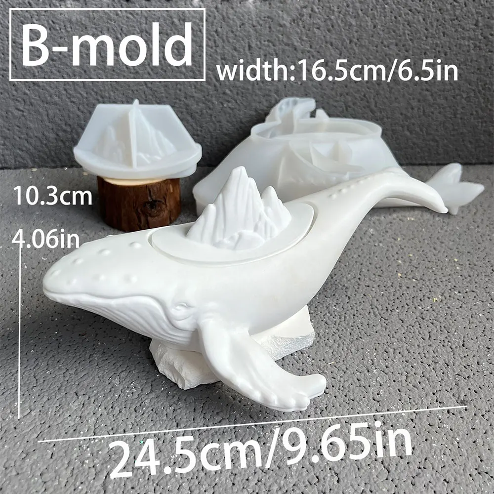 Whale Shape Silicone Flower Pot Molds Storage Box Candle Vessel Cement Desktop Plants Planters Plaster Mold Turtle Mold