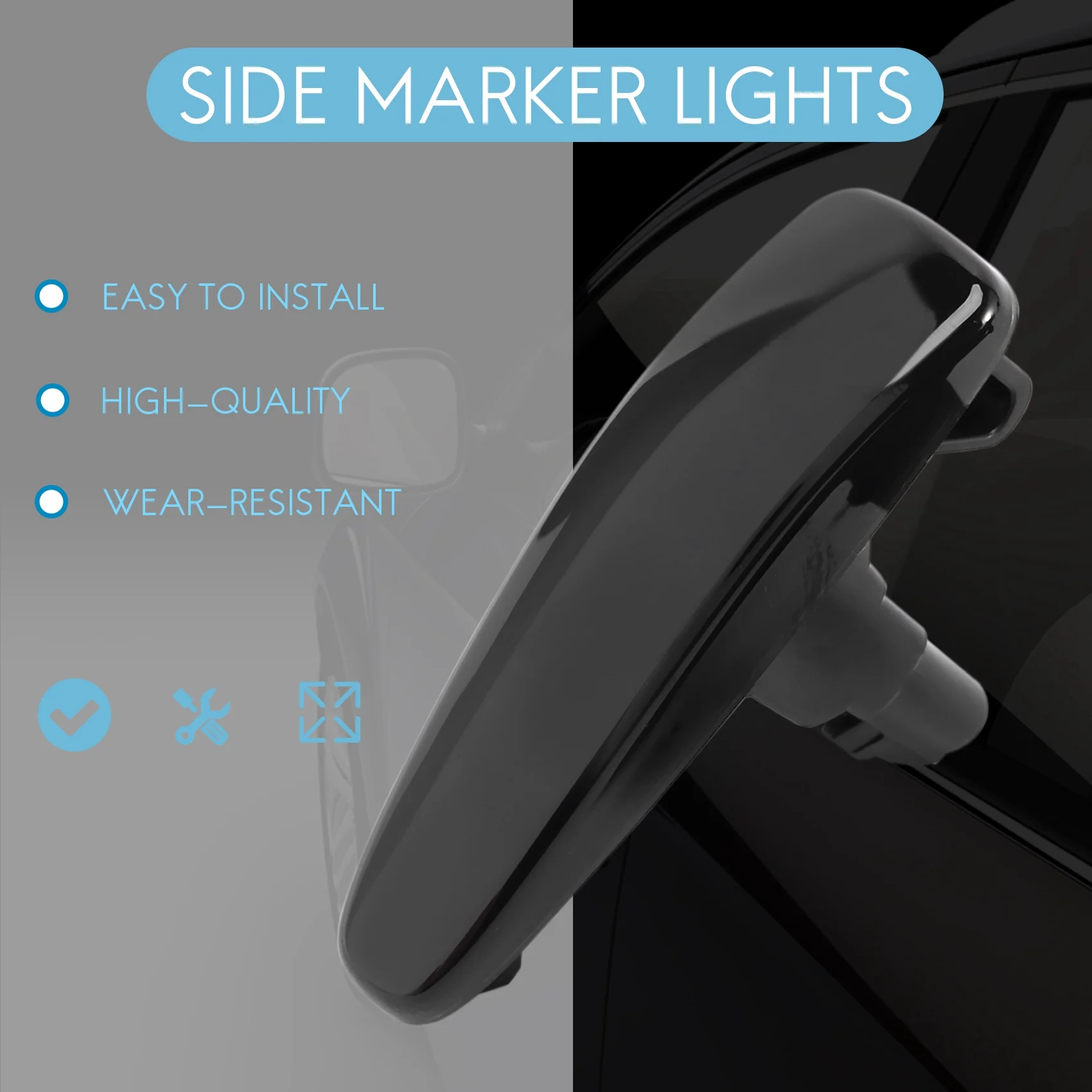 AT77 дымчатые линзы янтарного цвета, полностью светодиодные динамические передние боковые габаритные огни для Mitsubishi Lancer Evo X Mirage Outlander Sport 2011-2020