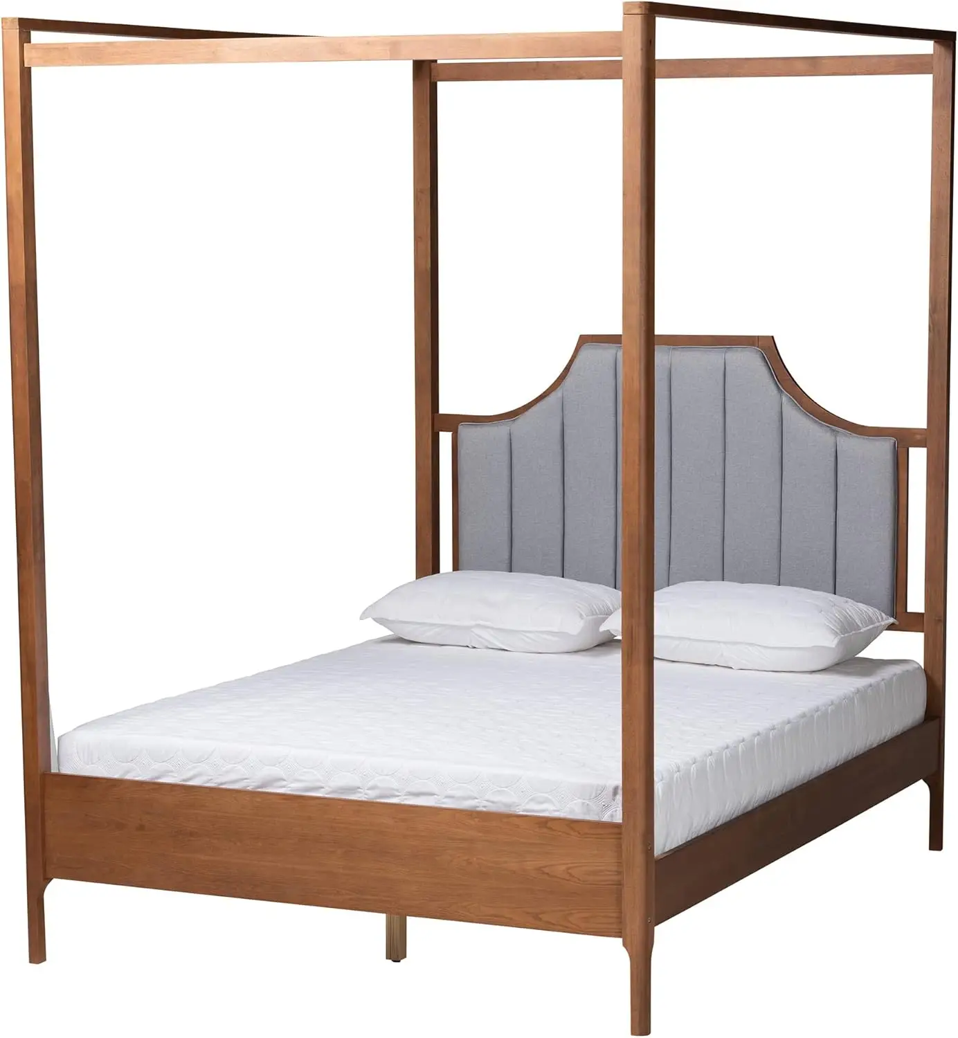Cherokee Plataforma Canopy Bed, Queen, cinza claro, Ash Walnut
