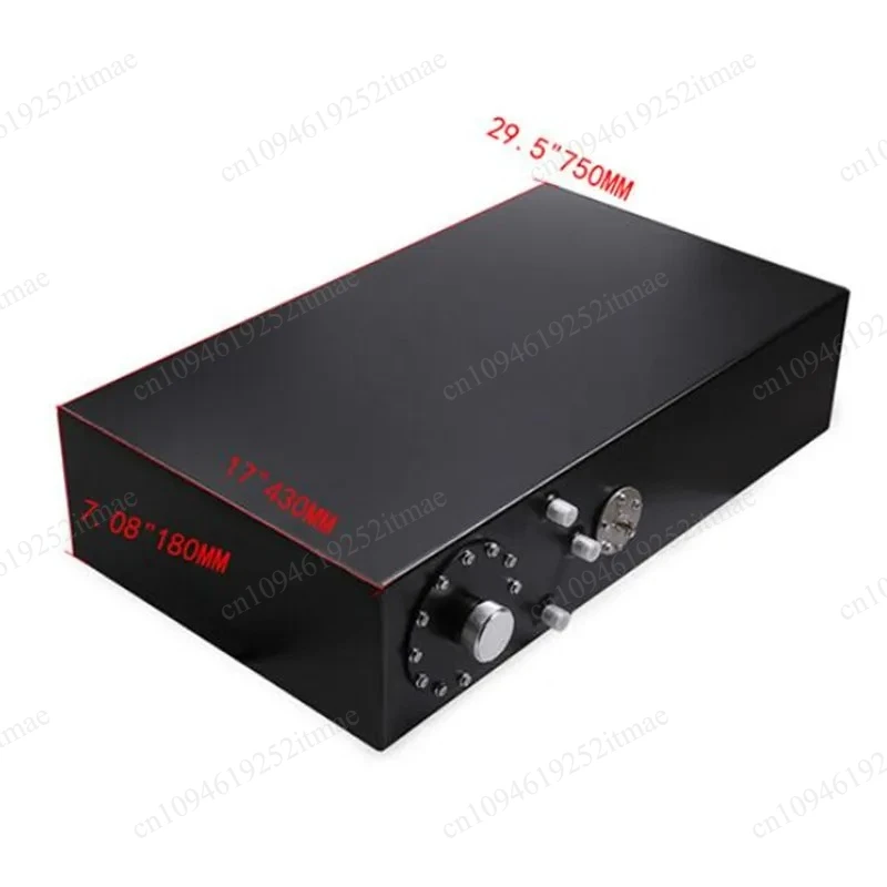 70L Aluminum Alloy Rectangular Auxiliary Fuel Tank With Sensor Cover AN8 Oil Pipe Adapter