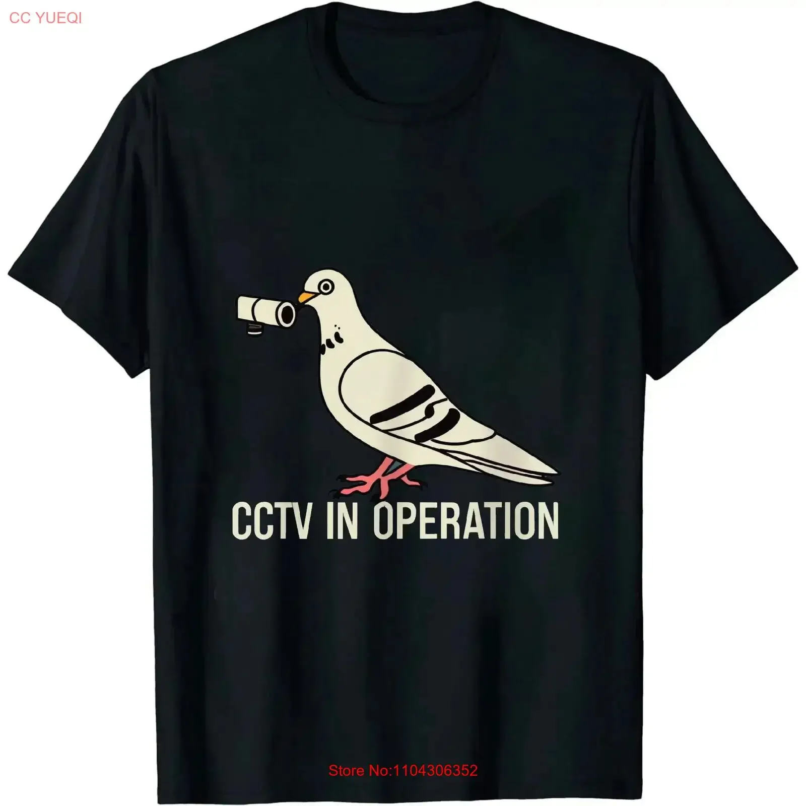 Funny Pigeon Anatomy Birds Flies and Spies CCTV In Operation T-Shirt long or short sleeves