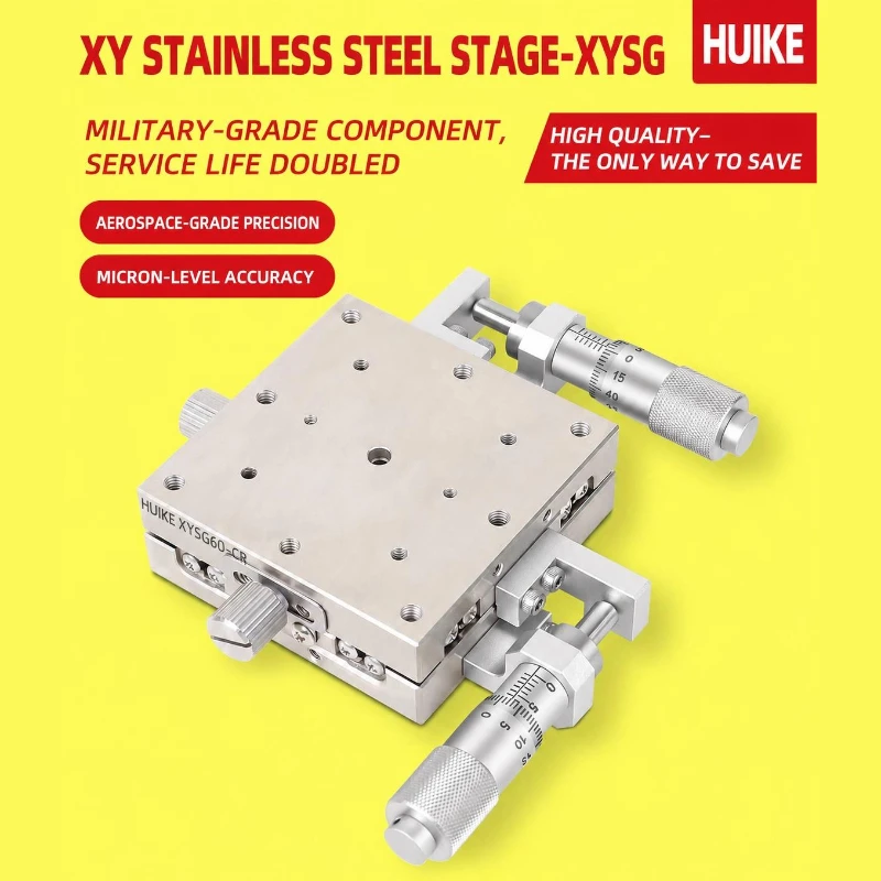 XY Axis XSG25/30/40/50/60/70/80/100 mm Stainless Steel Sliding Table Stage Displacement Platform Manual Fine-tuning Ball Linear