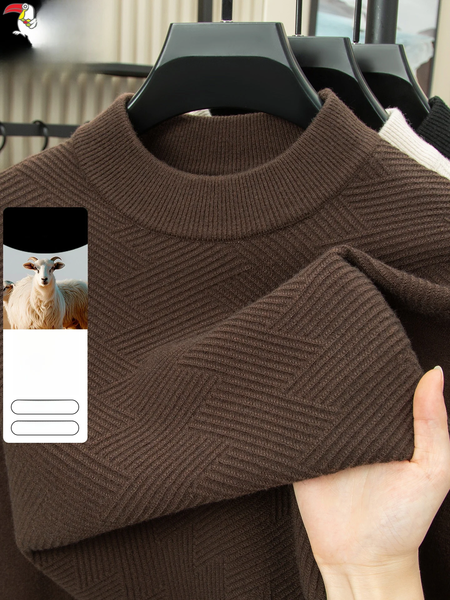 

Утепленный мужской вязаный шерстяной свитер с высоким воротником, осенне-зимний, модный, повседневный, с длинным рукавом, теплый базовый слой