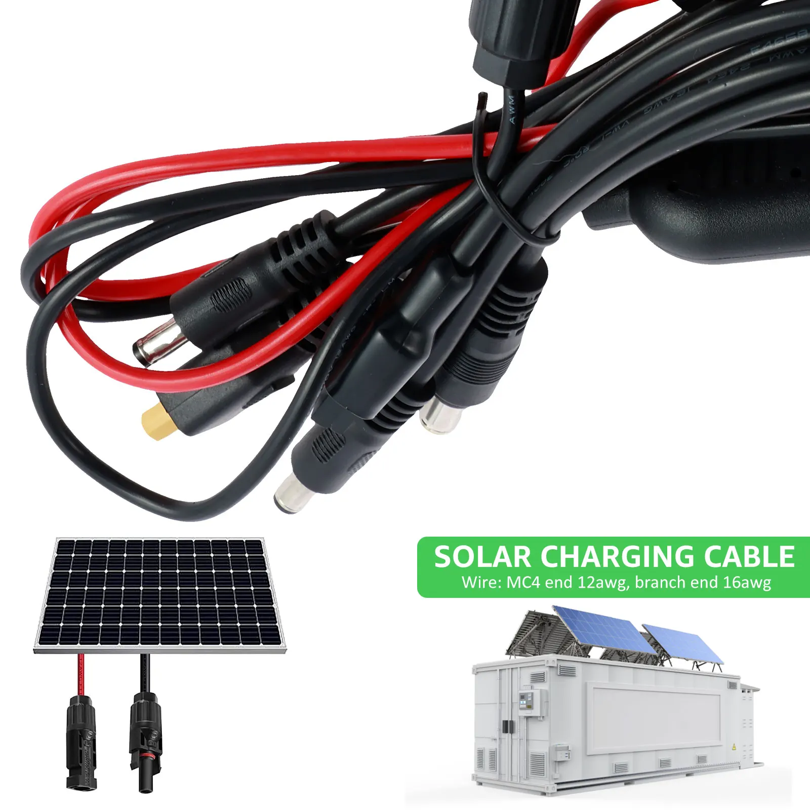 2PCS Solar Panel Connector 6 to 1 Solar Y Branch Splitter 6Way Solar Panel Parallel Connector Adapter Cable Plug for Solar Panel