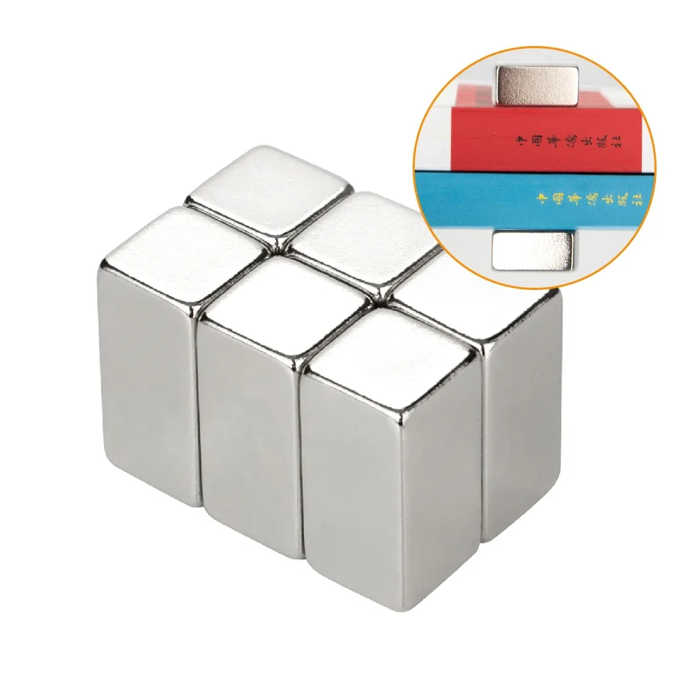 Retangular Forte Poderoso Ímãs, N35, Bloco, Terra Rara, Ímã de Neodímio, 20x10x10mm, 1-30Pcs