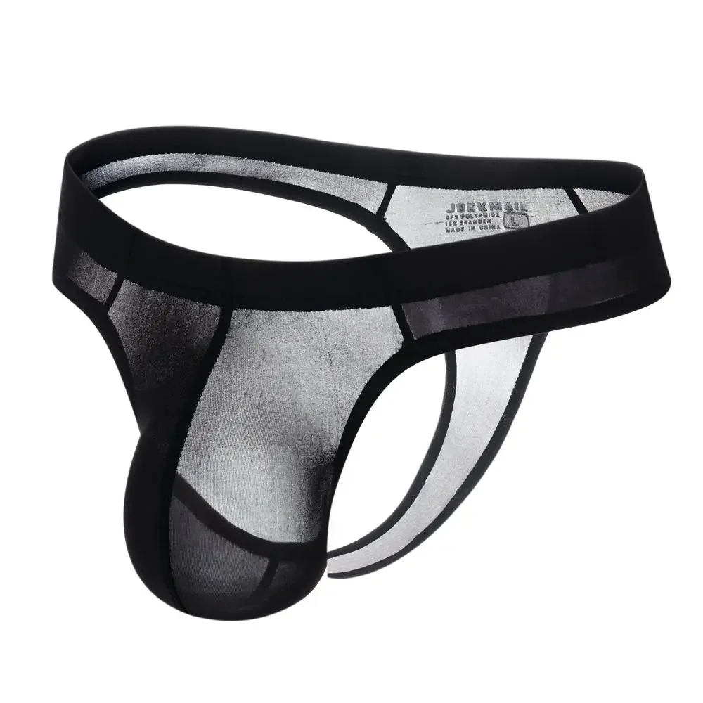 Transparent ice silk Ultra-thin thong mens bikini underwear nylon Gay Underwear Sexy jockstrap g-string bikini briefs