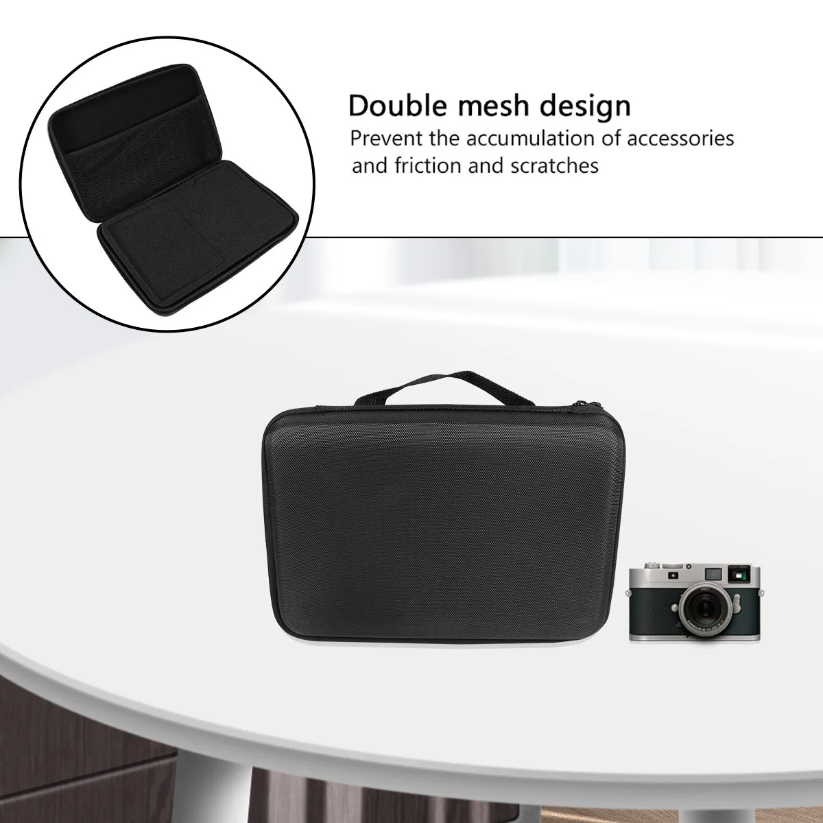 Eva Camera Storage Pouch Portable Sports Camera Case Waterproof Dustproof Zipper Design for 8 Max Travel