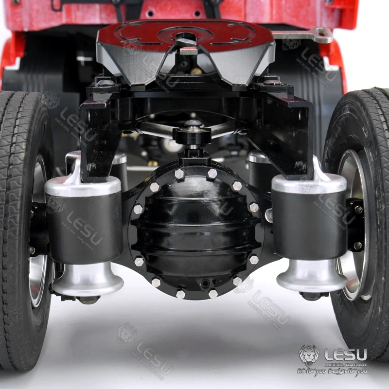LESU 1/14 Truck Simulation Airbag Suspension Large Travel Shock Absorber System X-8004 X-8005 dla modelu ciężarówki Tamiya Traction