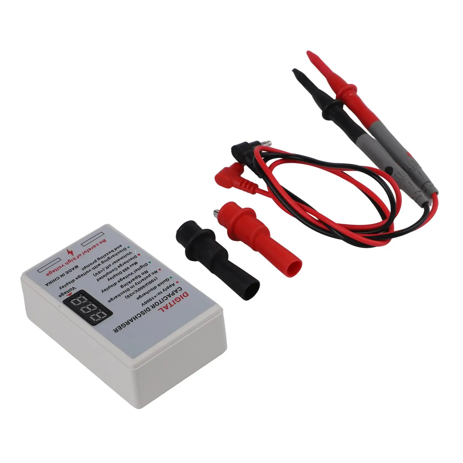 

Fast Discharge Pen Discharger 1000V with Digital Volt Display for Electricians to Safely Discharge Capacitor Voltage Below 6V