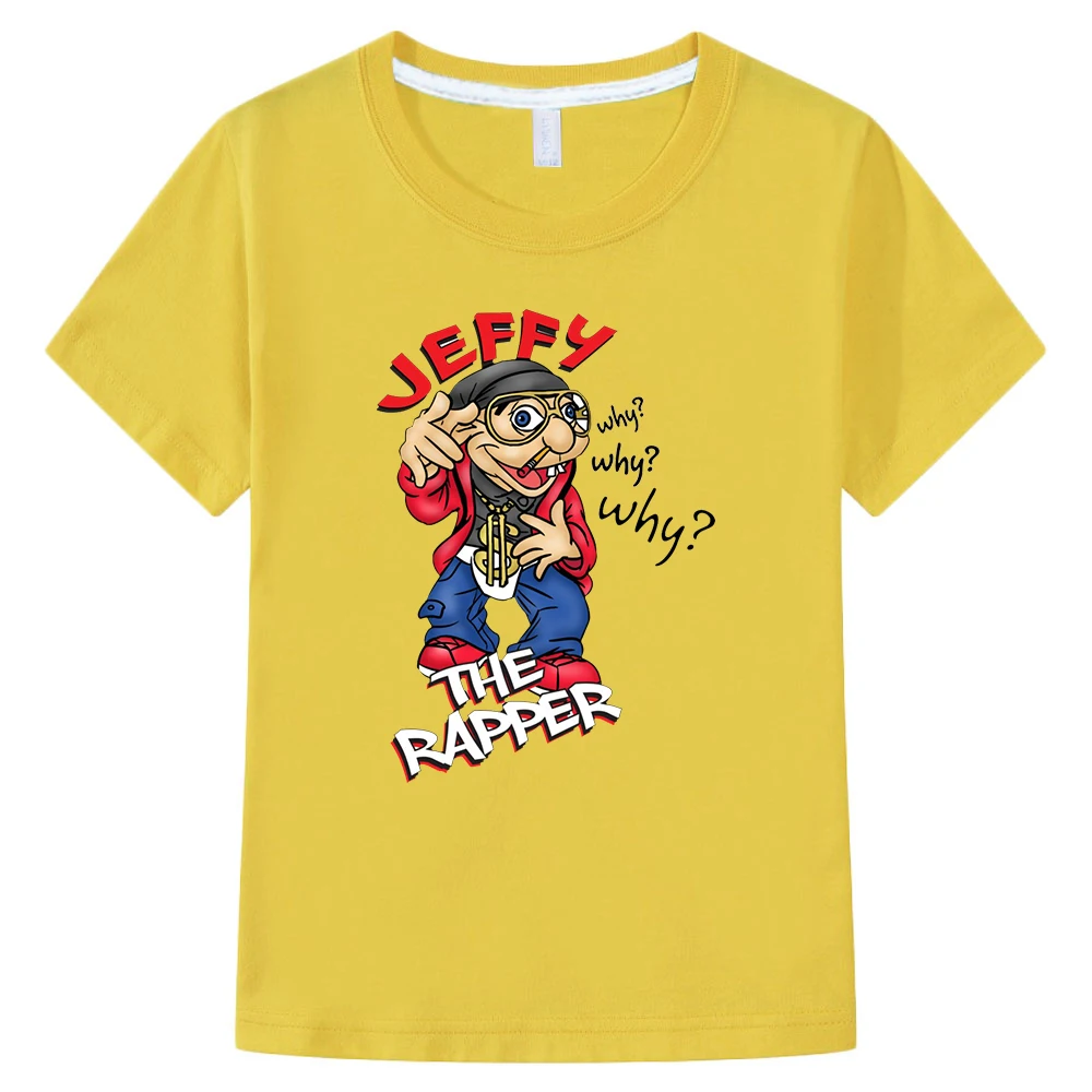 Jeffy Tshirt Funny SML Print T-Shirt Boys Clothes Kids Kawaii Clothing Girls Children Unisex Tees 100% Cotton Short Sleeve Tops