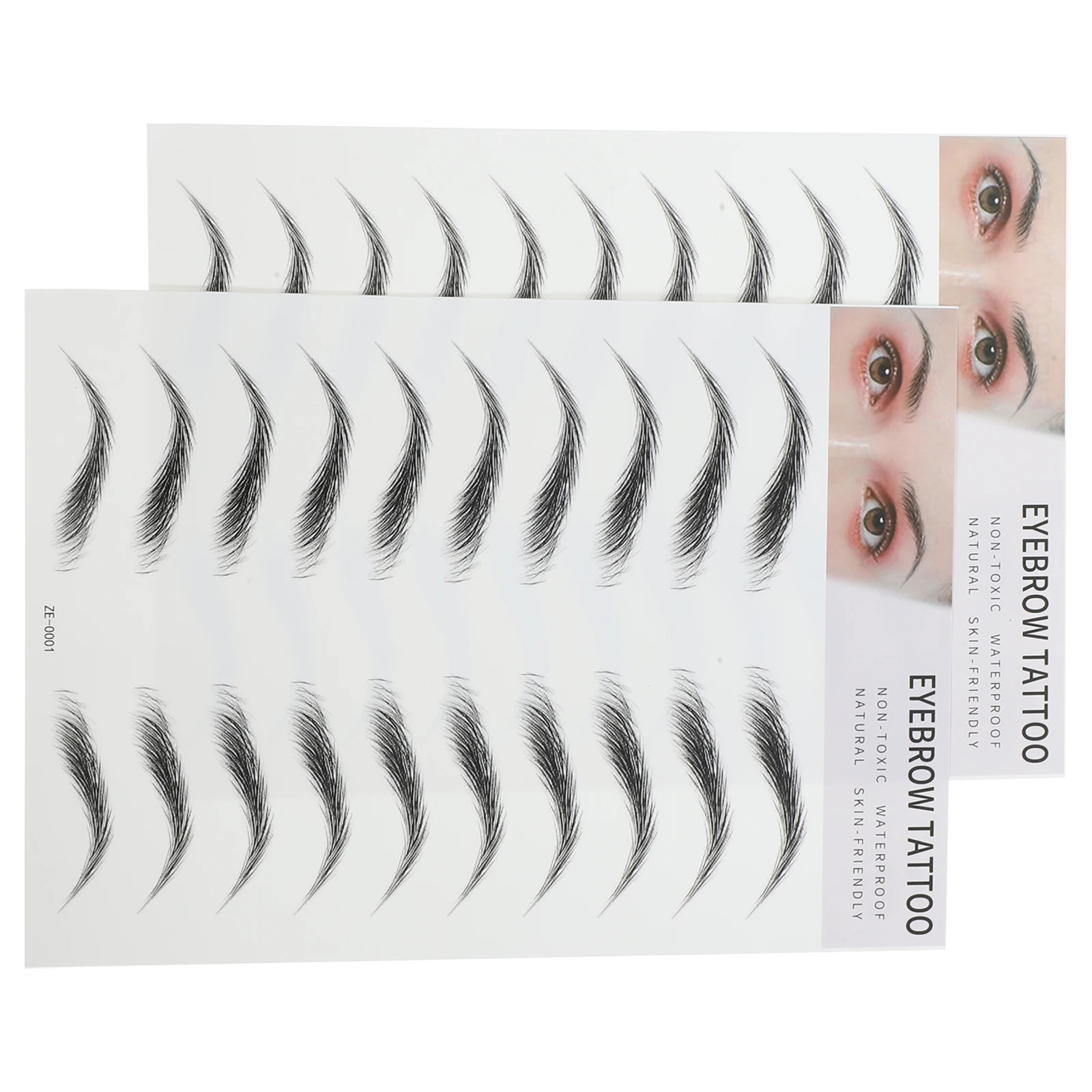 2 pezzi adesivi per sopracciglia sopracciglia artificiali trasferimento modellatura stencil strumenti per sopracciglia sparse di lunga durata