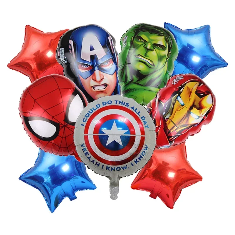 Cartoon Marvel Foil Balloons set SpiderMan Iron Man Captain America Balloon Baby Shower Kids Birthday Party Decorations balloons