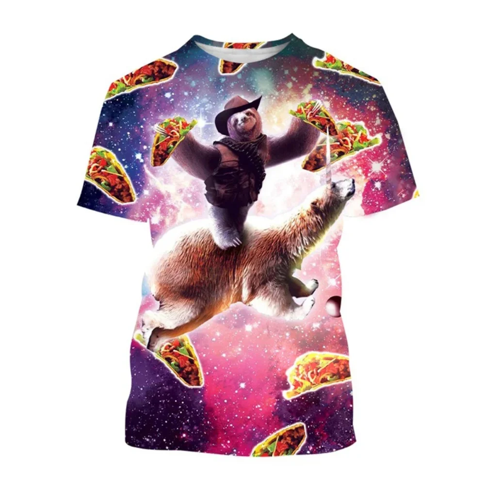 Men's T-Shirt Funny Animal Pattern Short Sleeve Cute 3D Print Casual T-Shirt Round Neck Top Street Fashion Summer Men's Clothing view 5