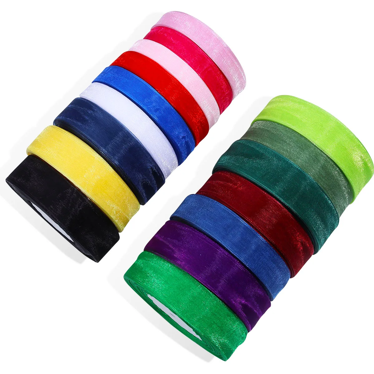 50Yards/Roll 12/15/20/25/38mm Organza Bänder Hochzeit Weihnachten Geburtstagsfeier Dekoration Handgefertigte DIY Geschenkverpackung Bänder